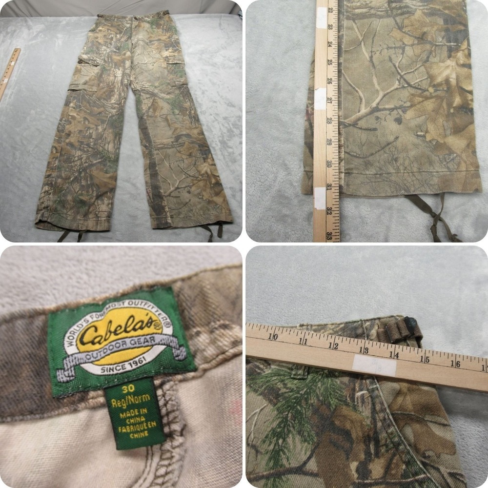 Cabelas Pants Mens 30x31 Camo Realtree Adjustable Waist Hunting Cargo Fade